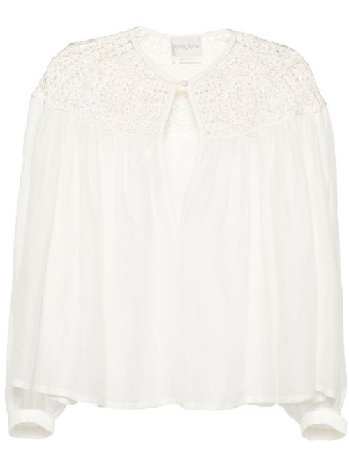 Top donna in cotone bianco Forte forte | 12411AVORIO